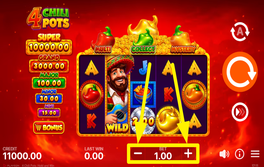 4 Chili Pots Hold and Win DECIDI LA TUA PUNTATA.