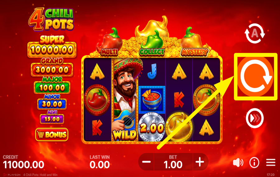 4 Chili Pots Hold and Win GIRA PER LA VITTORIA!