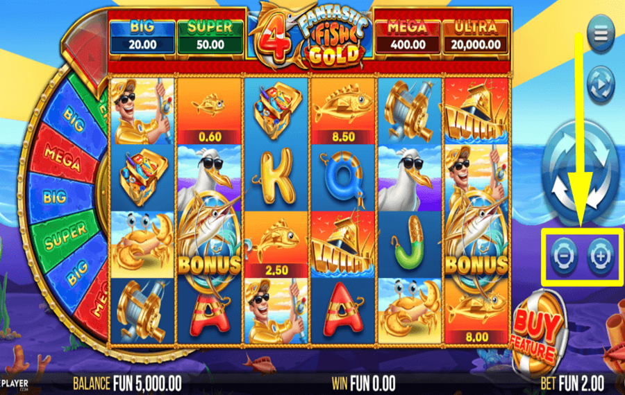 4 Fantastic Fish Gold CAST YOUR BET.