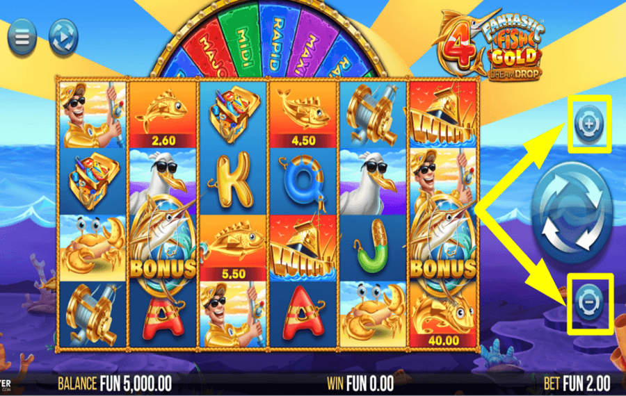 4 Fantastic Fish Gold Dream Drop CAST YOUR BET.