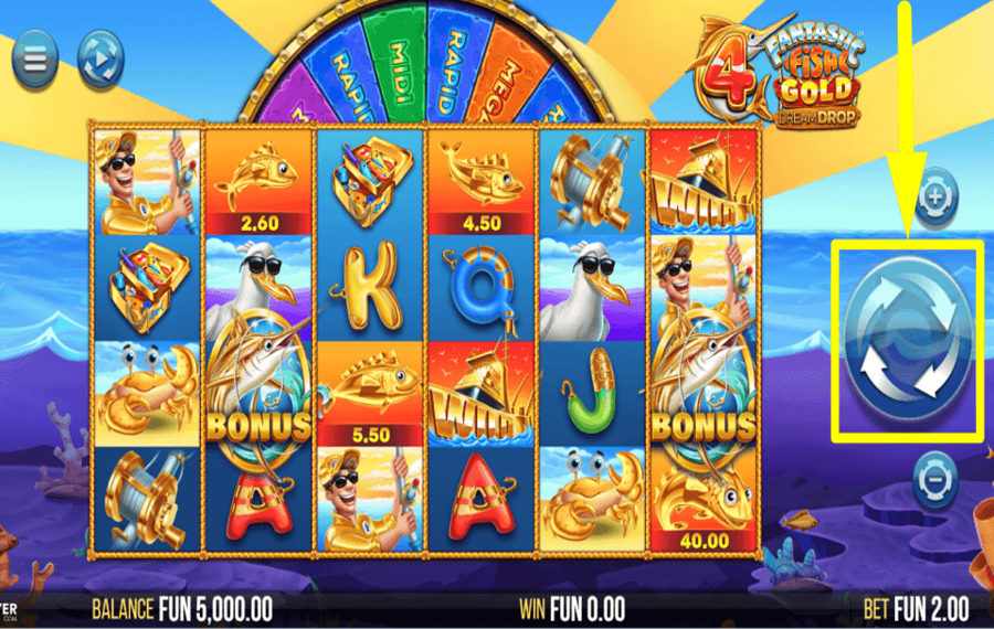 4 Fantastic Fish Gold Dream Drop GO FOR A SPIN.