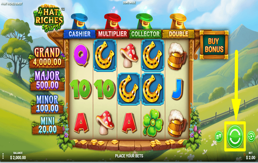 4 Hat Riches Burst COMMENCE GAMBLING.