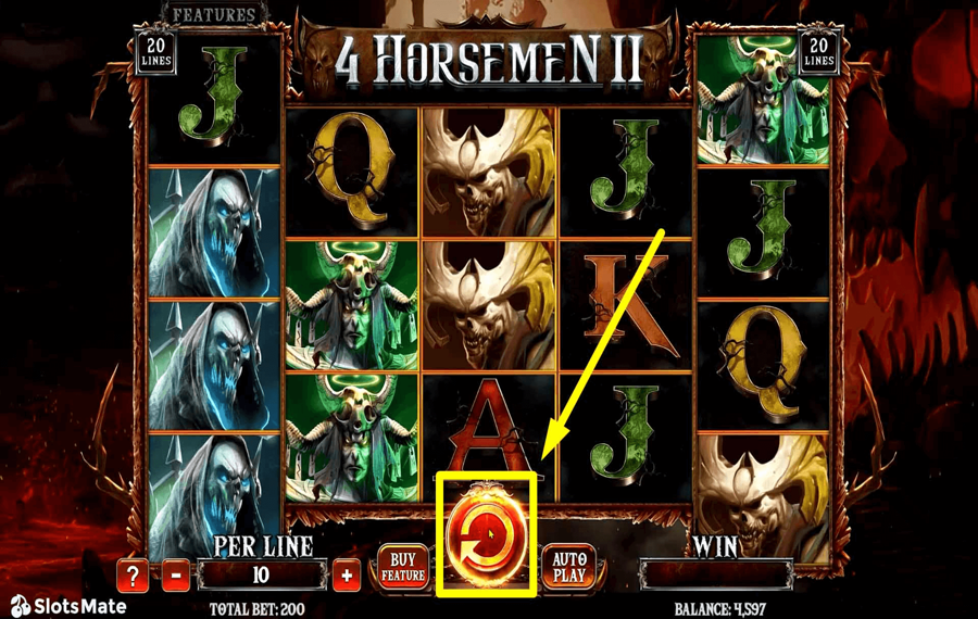 4 Horsemen II Click/ tap the “Spin” button.