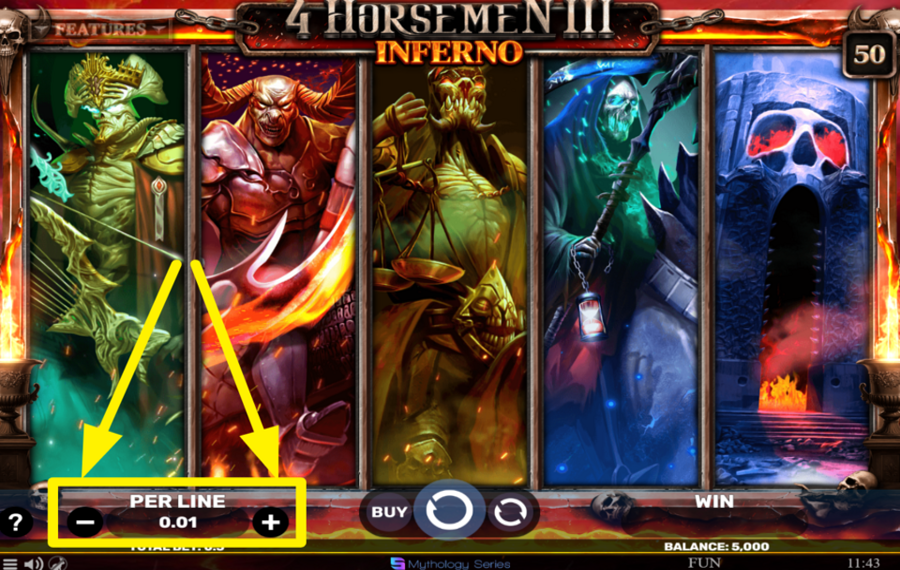4 Horsemen III Inferno CHOISISSEZ VOTRE MISE PAR LIGNE.