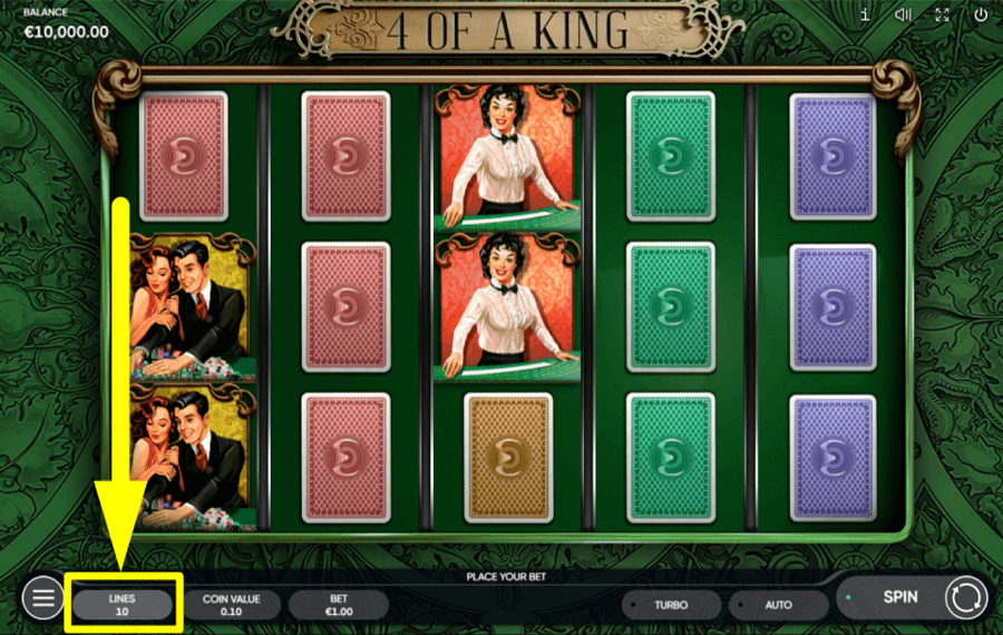 4 Of A King WÄHLEN SIE DIE GEWINNLINIEN AUS.