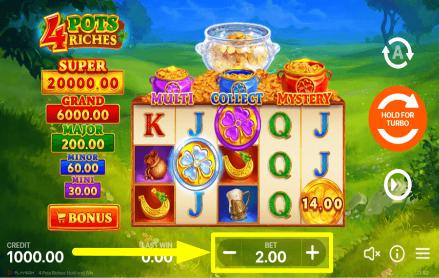 4 Pots Riches Hold and Win ELIGE TU APUESTA.