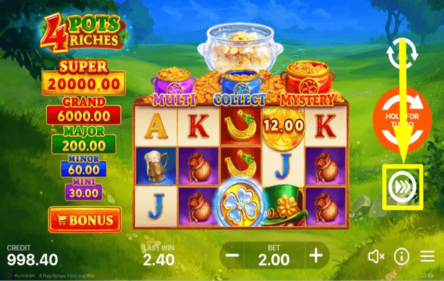 4 Pots Riches Hold and Win CONTROLA EL RITMO.