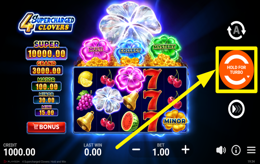 4 Supercharged Clovers Hold and Win ¡PARTICIPA EN LA DIVERSIÓN!