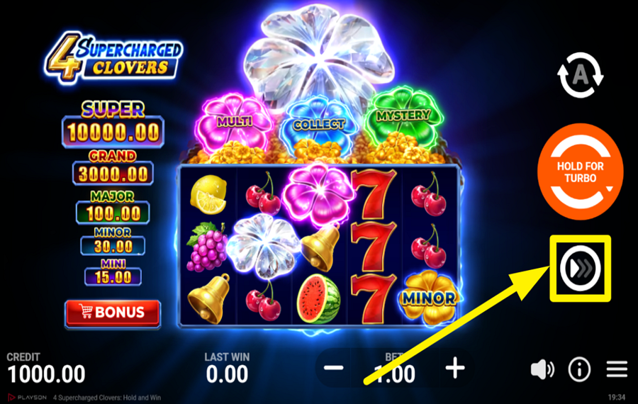 4 Supercharged Clovers Hold and Win ACELERA LA ACCIÓN.