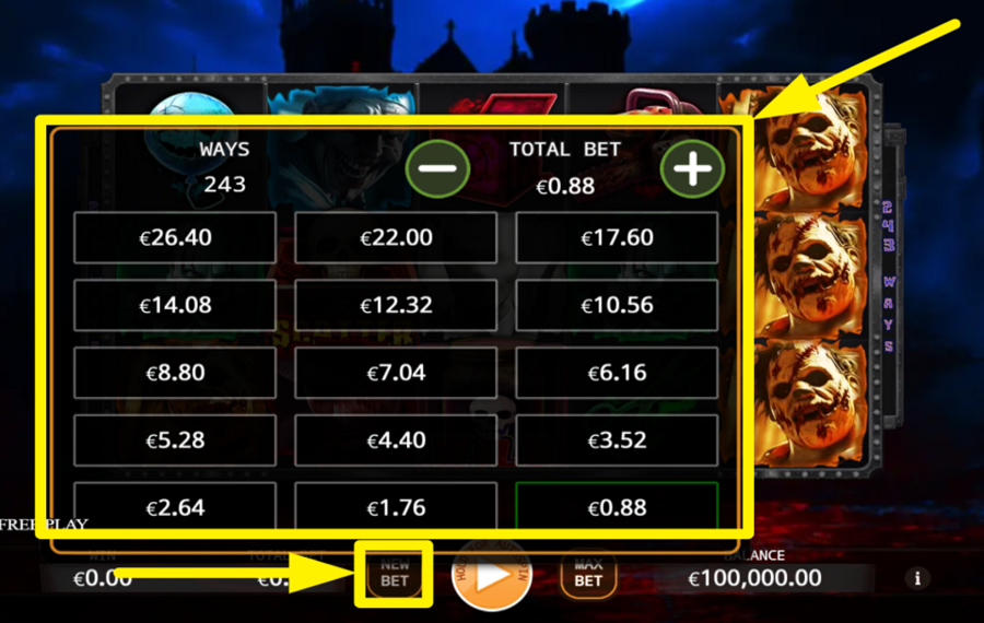 5 Bloodlusts SELECT A BET AMOUNT.