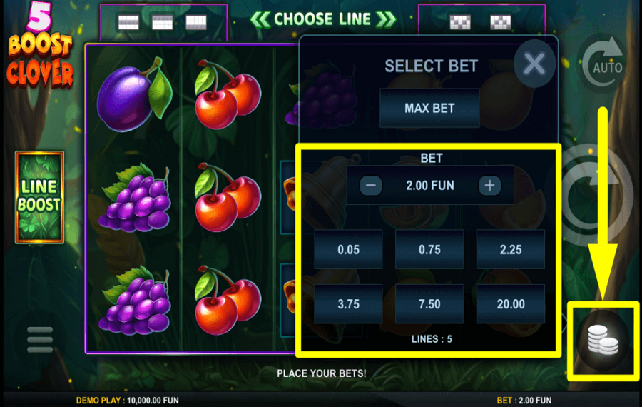 5 Boost Clover CHOOSE YOUR WAGER.
