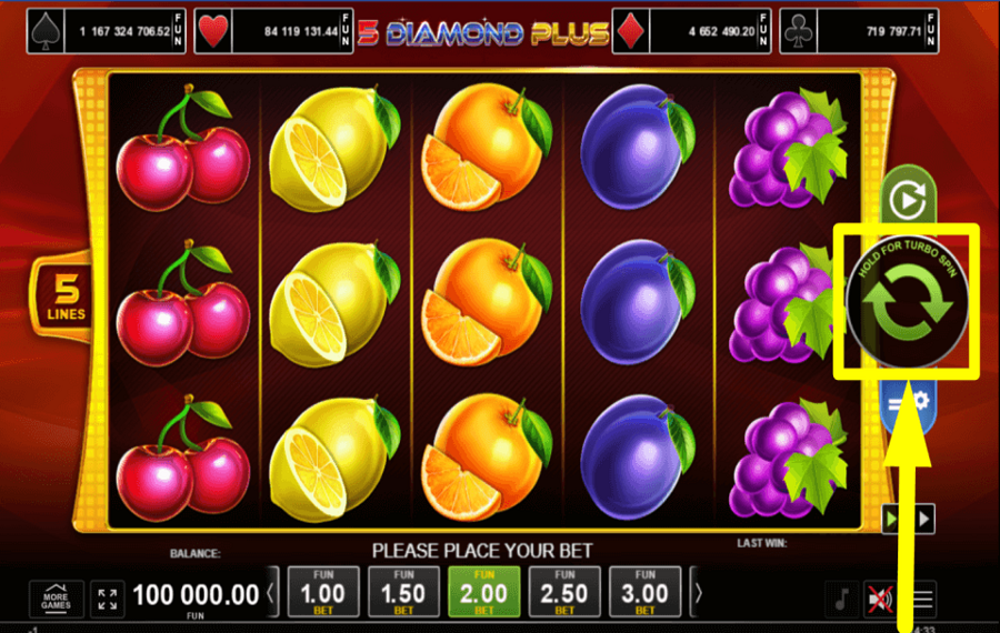 5 Diamond Plus CLICK SPIN TO WIN.
