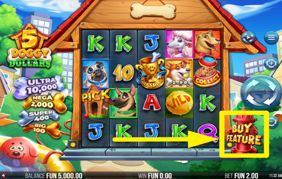 5 Doggy Dollars КУПИТЬ БОНУСНЫЙ РАУНД.