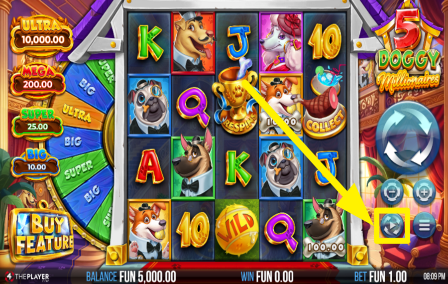 5 Doggy Millionaires WÄHLEN SIE AUTOMATISCHE SPINS.
