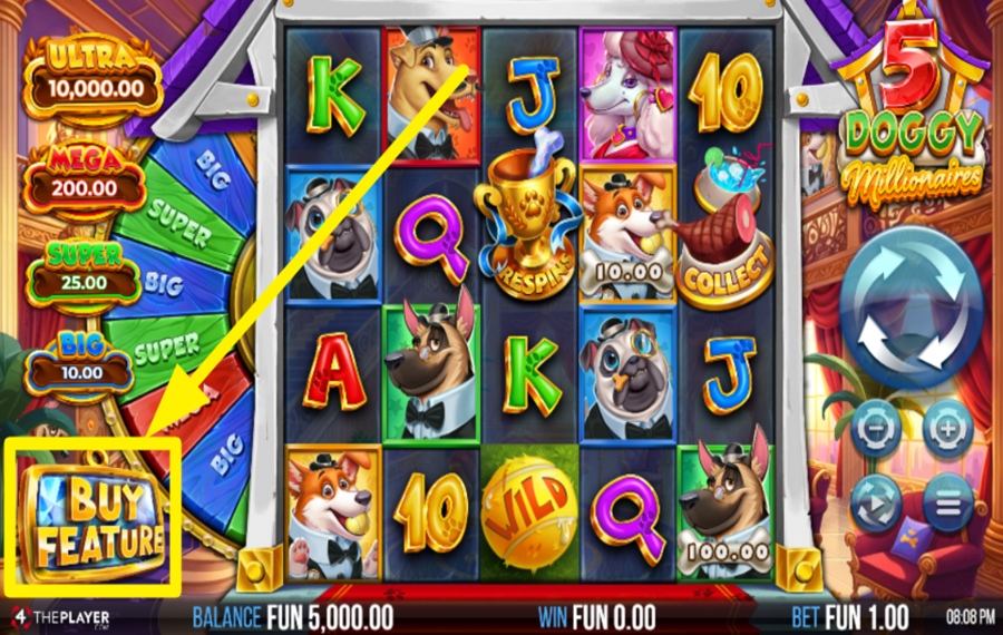 5 Doggy Millionaires SCHALTE DIE BONUSRUNDE FREI.