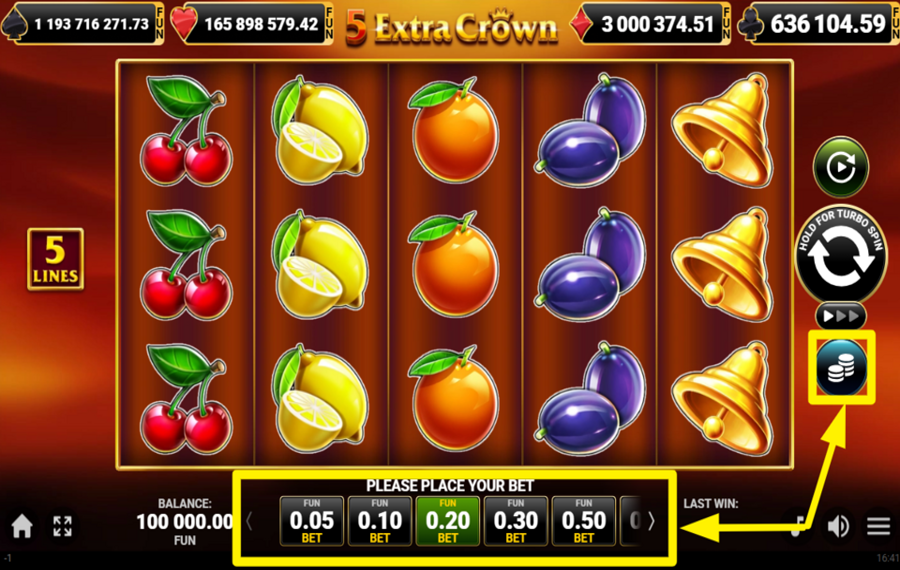 5 Extra Crown PASSEN SIE IHREN EINSATZ AN.