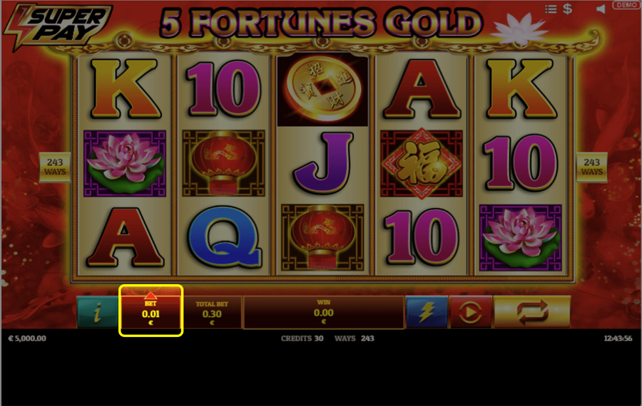 5 Fortunes Gold Choose your bet