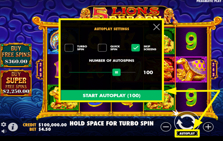 5 Lions Reborn NUTZEN SIE AUTOPLAY.