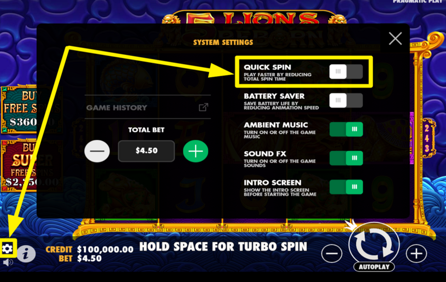 5 Lions Reborn ÄNDERN SIE DIE GESCHWINDIGKEIT.