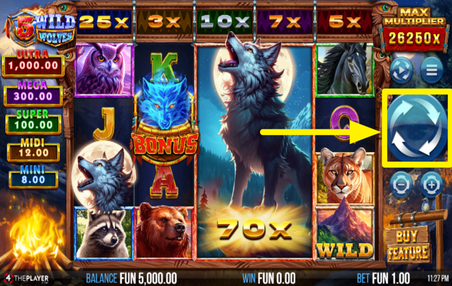 5 Wild Wolves PLAY THE GAME.