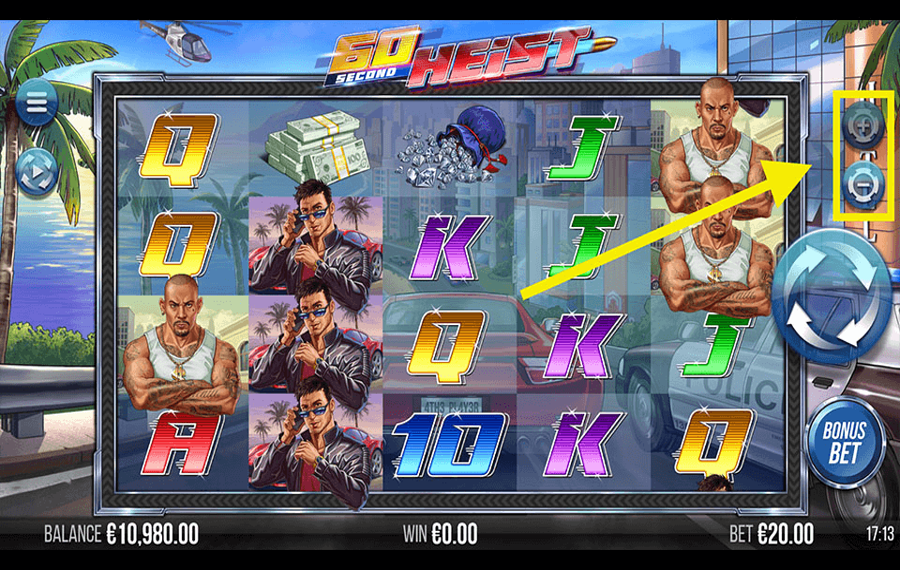 60 Second Heist Choose your bet amount. 