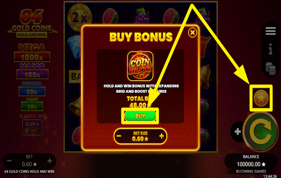 64 Gold Coins Hold and Win UNLOCK FREE SPINS.