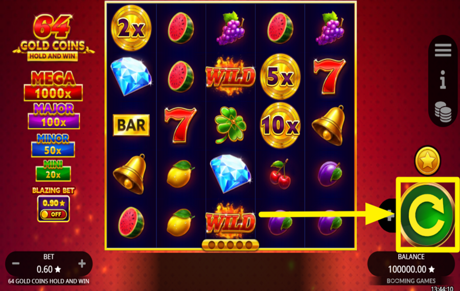 64 Gold Coins Hold and Win SPIN TO WIN!