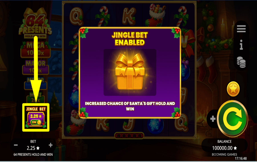 64 Presents Hold and Win ASSIGN ANTE BET.