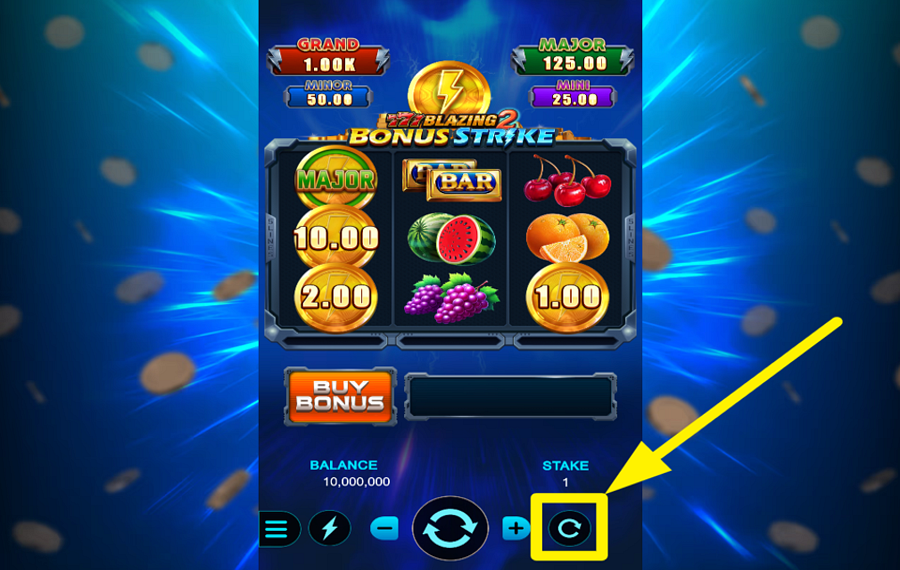 777 Blazing 2 Bonus Strike USA LA FUNCIÓN DE GIRO AUTOMÁTICO.