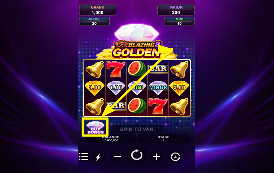 777 Blazing 3 Golden ADQUIERE UNA FUNCIÓN ADICIONAL.