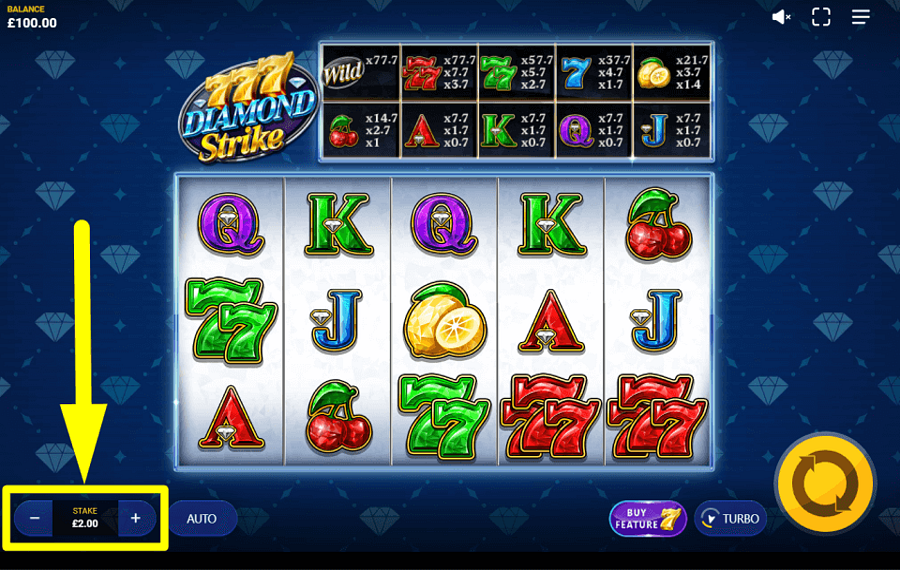 777 Diamond Strike CAST YOUR BET.