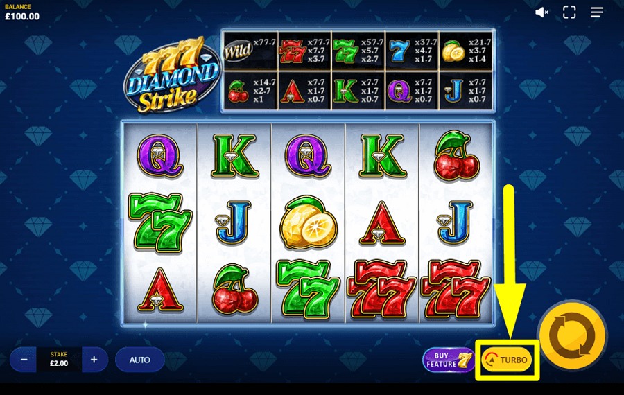 777 Diamond Strike CHANGE GAME PACE.
