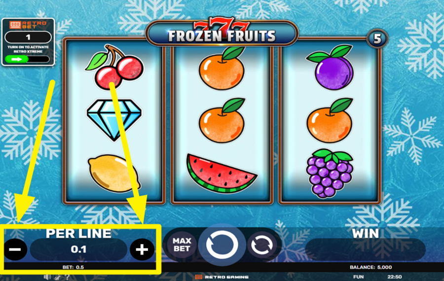 777 Frozen Fruits AJUSTEZ LA MISE PAR LIGNE.
