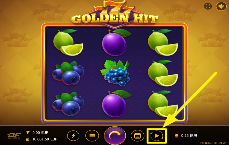 777 Golden Hit USE AUTOMATED SPINS.
