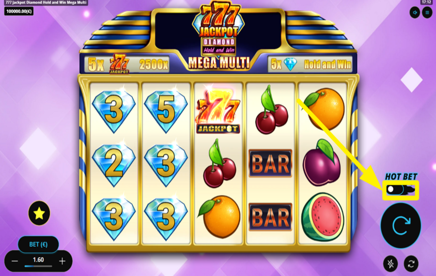 777 Jackpot Diamond Hold and Win Mega Multi ACTIVER LE PARI CHAUD.