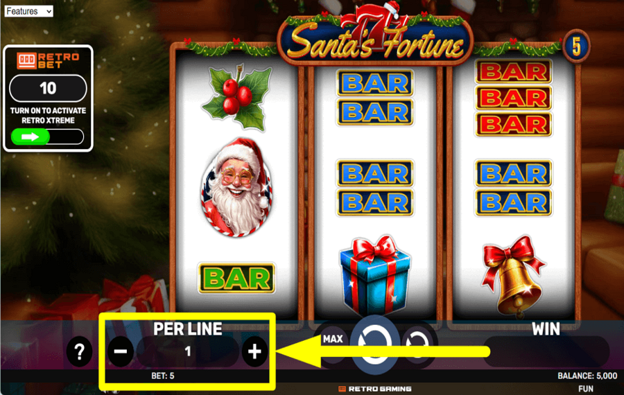 777 Santas Fortune ASSIGN THE BET.