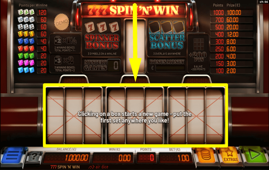 777 Spin n Win SET THE DICE.