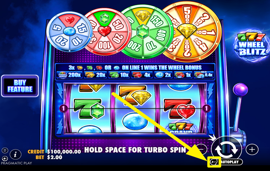 777 Wheel Blitz TURBOMODUS AKTIVIEREN.