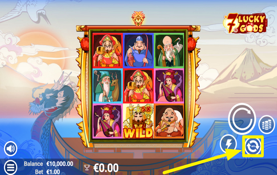 7 Lucky Gods NUTZEN SIE DEN AUTOMATISCHEN SPIN.