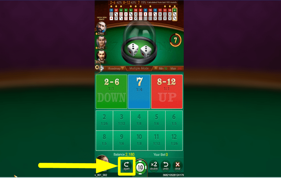 7 up 7 down REPITE SU APUESTA.
