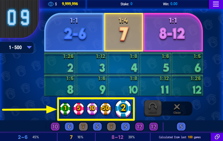 7 Up Down SELECCIONA TUS FICHAS.