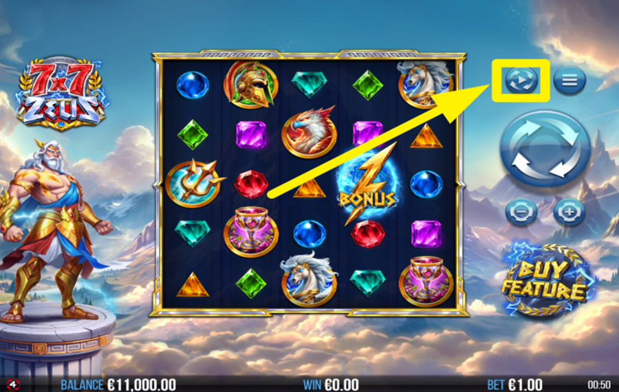 7x7 Zeus ВЫБИРАЙТЕ АВТОМАТИЧЕСКИЕ ВРАЩЕНИЯ.