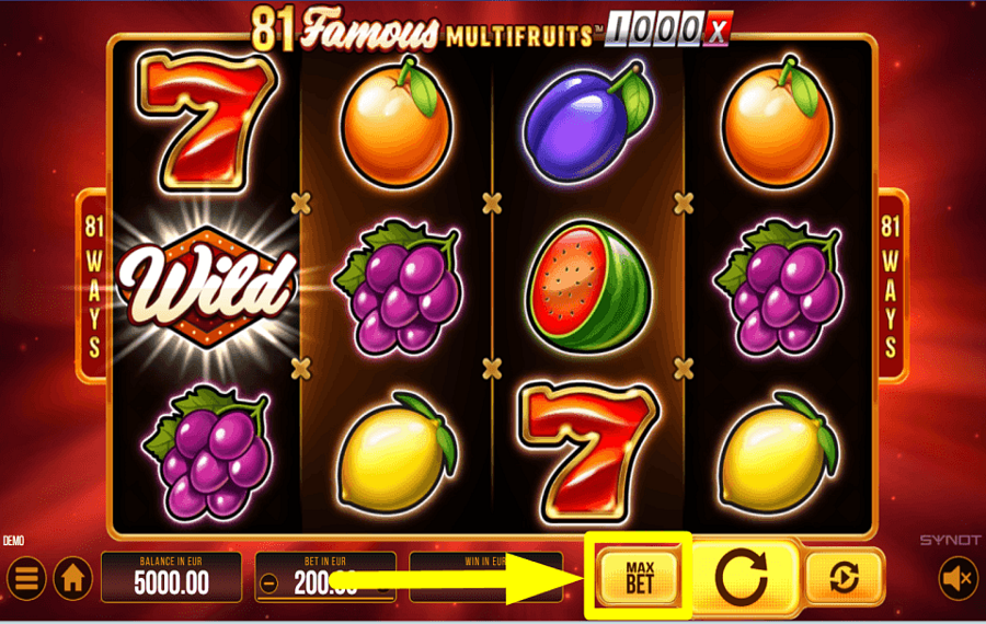 81 Famous Multifruits 1000 СТАВЬТЕ БОЛЬШЕ МОНЕТ.