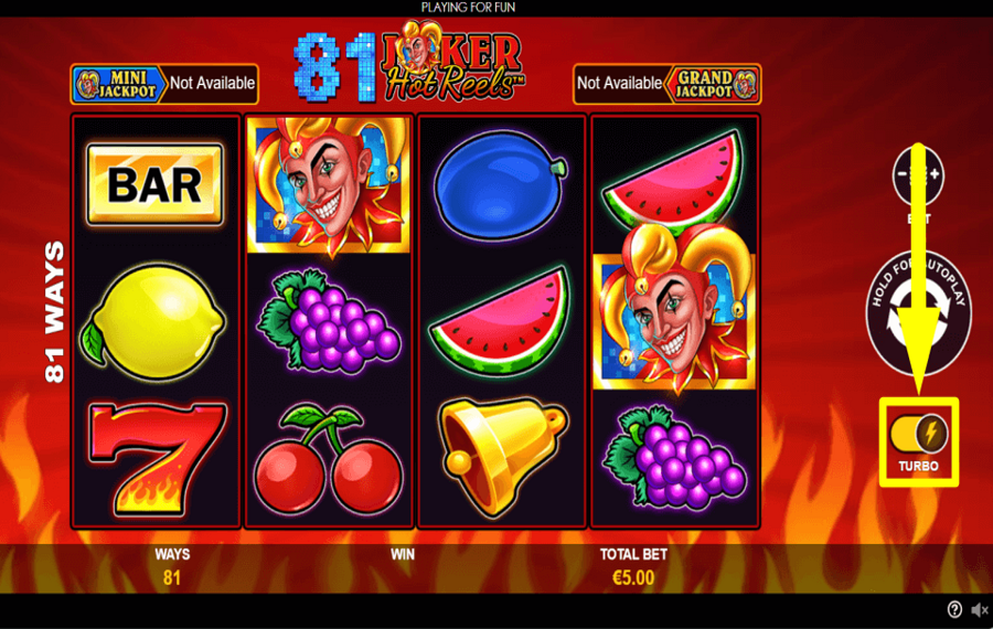 81 Joker Hot Reels TURBO-MODUS AKTIVIEREN.