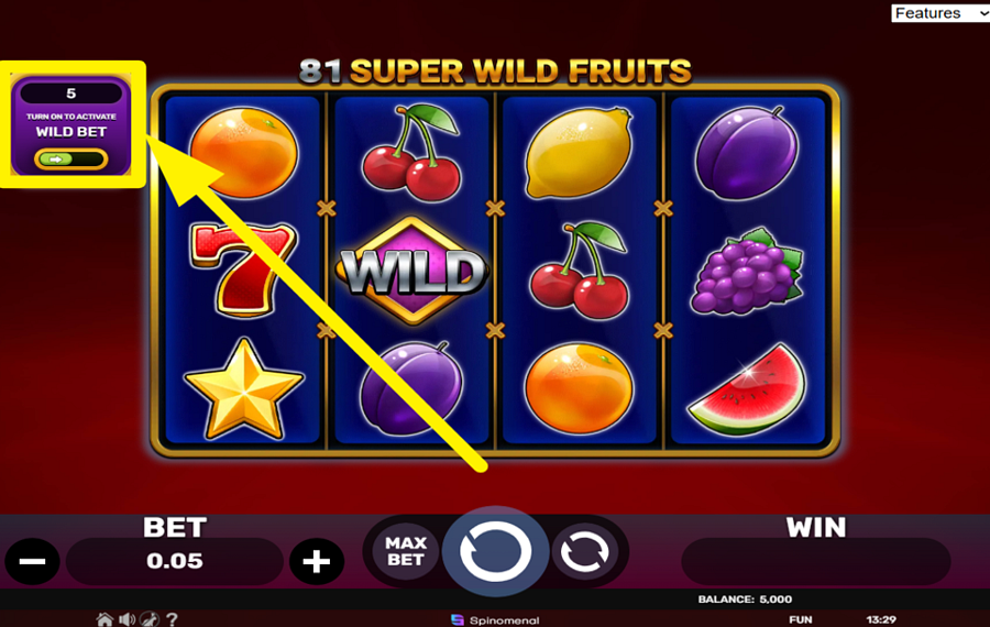 81 Super Wild Fruits TURN ON WILD BET.
