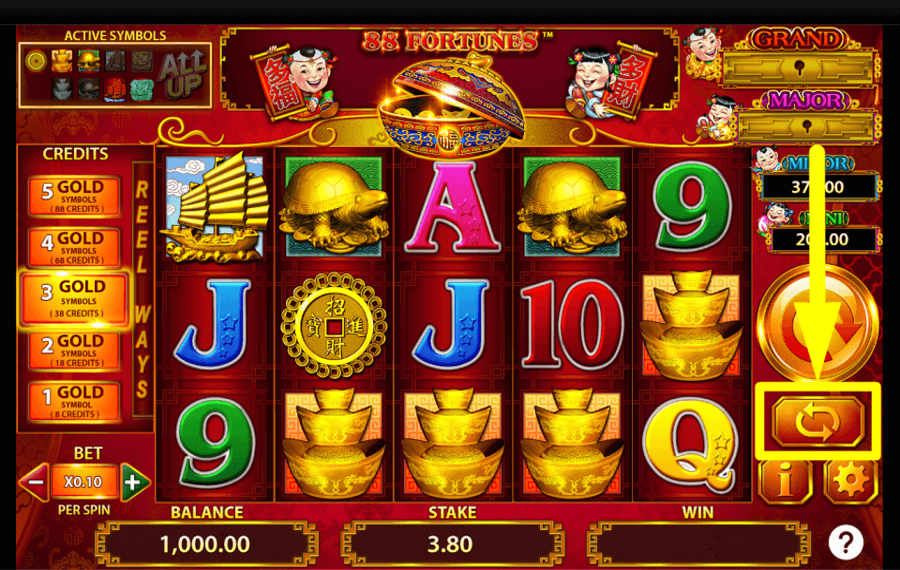 88 Fortunes Ziehen Sie die automatische Wiedergabe in Betracht.