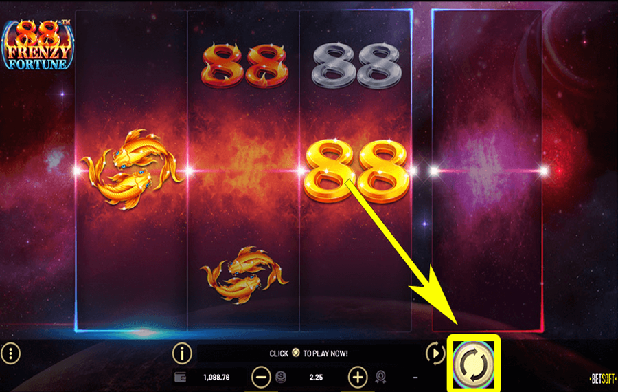 88 Frenzy Fortune Cliquez/appuyez sur le bouton « Spin ».