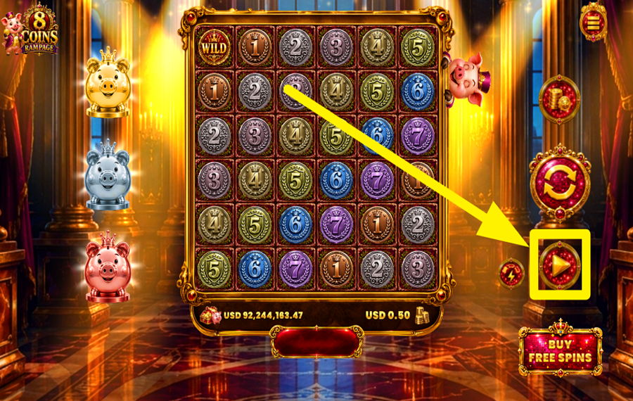 8 Coins Rampage 自動再生を有効にする。