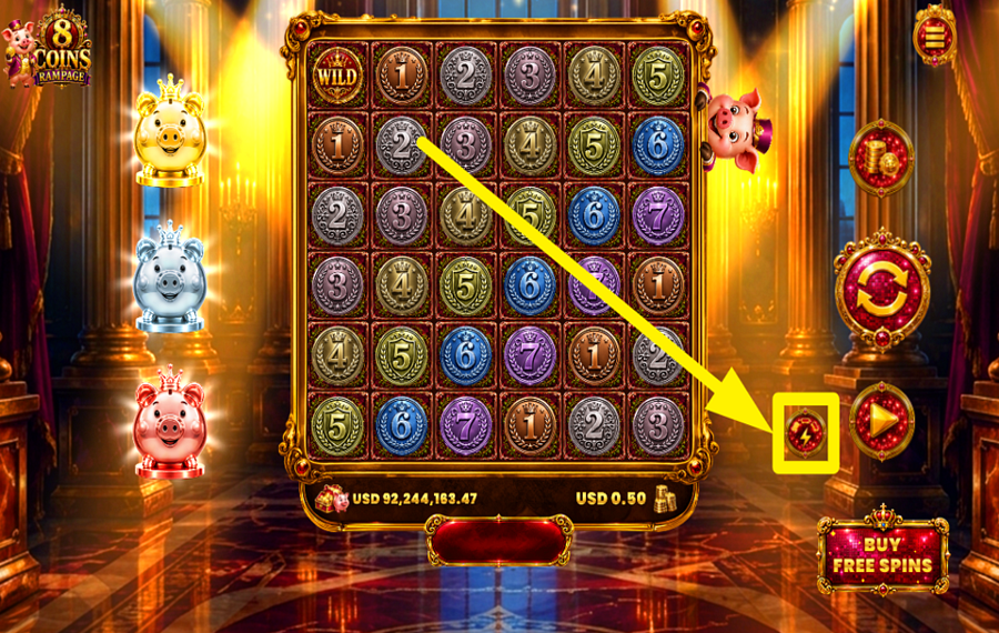 8 Coins Rampage スピンを加速させろ。