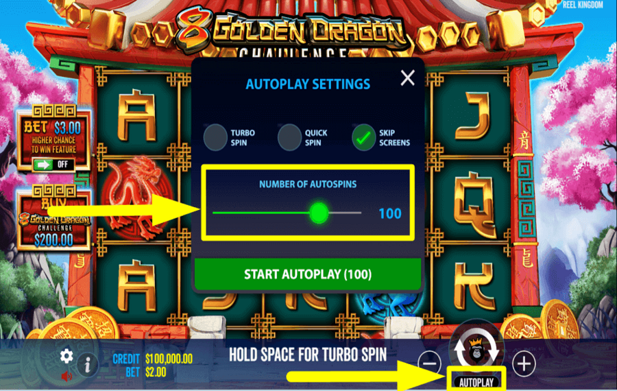 8 Golden Dragon Challenge CONTINÚE CON LA REPRODUCCIÓN AUTOMÁTICA.